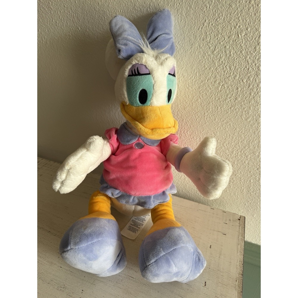 Disney Store Daisy Duck‎ Plush Stuffed Animal Official Disney 14"